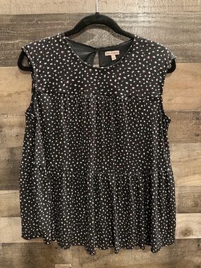 Juicy Couture Black Sleeveless Tiered Heart-Print Dress